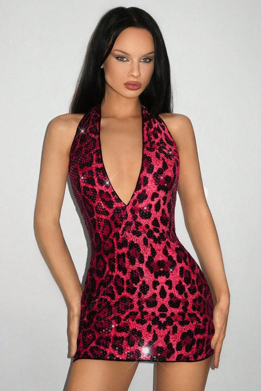 Wild Deep V Backless Sleeveless Mini Dress
