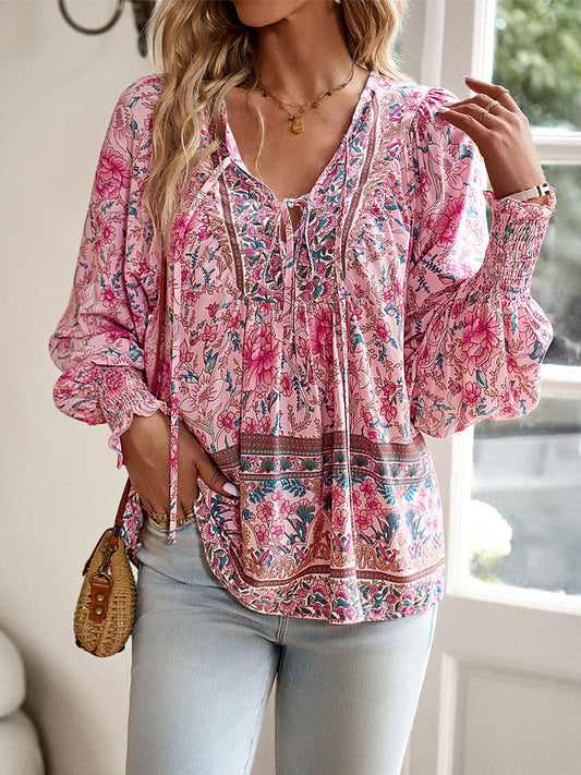 Ruffle V-neck Blouse