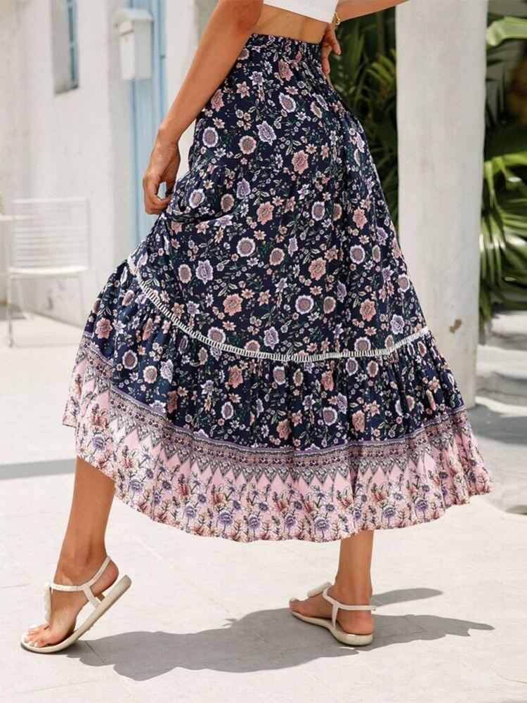 Midnight Meadows Tiered Skirt
