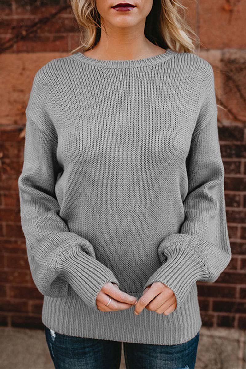 Comfy Backless Lace-up Bandage Sweater
