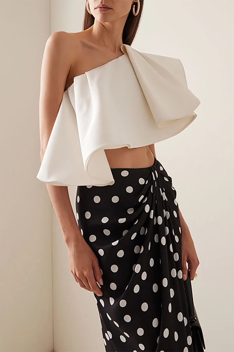 Bikini Set With Polka Dot Wrap Skirt