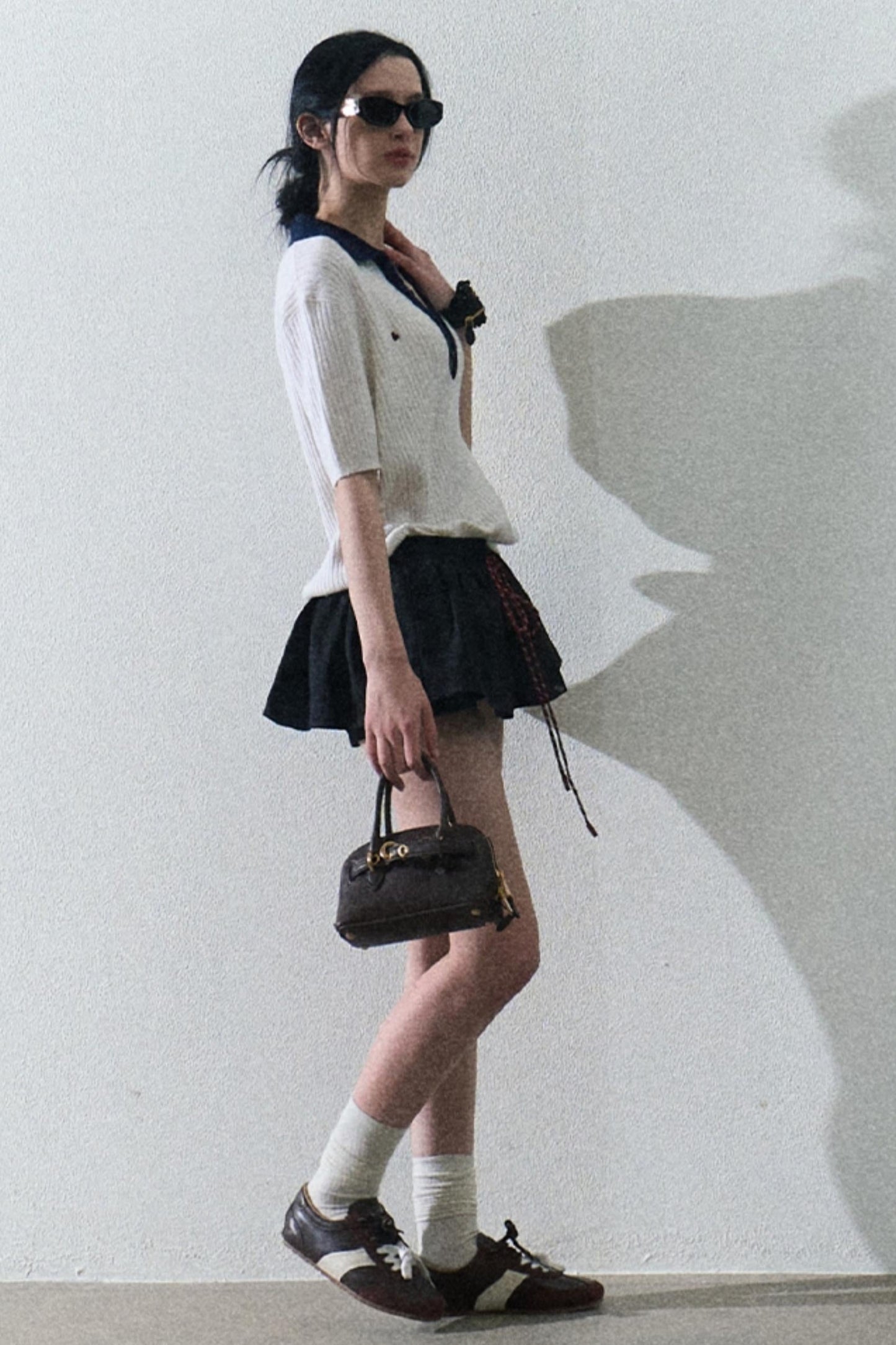 Cotton Bubble Braided Drawstring Skirt