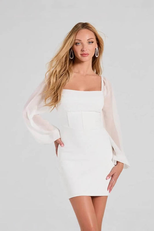 Playful in White Mini Dress