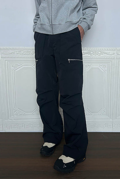 Black Utility Pants With Zip Pockets