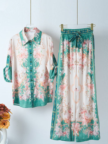 Print Shirt and Pant Coord Set