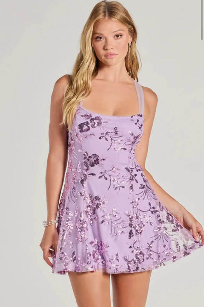 Glam Night Sequin Slip Mini Dress