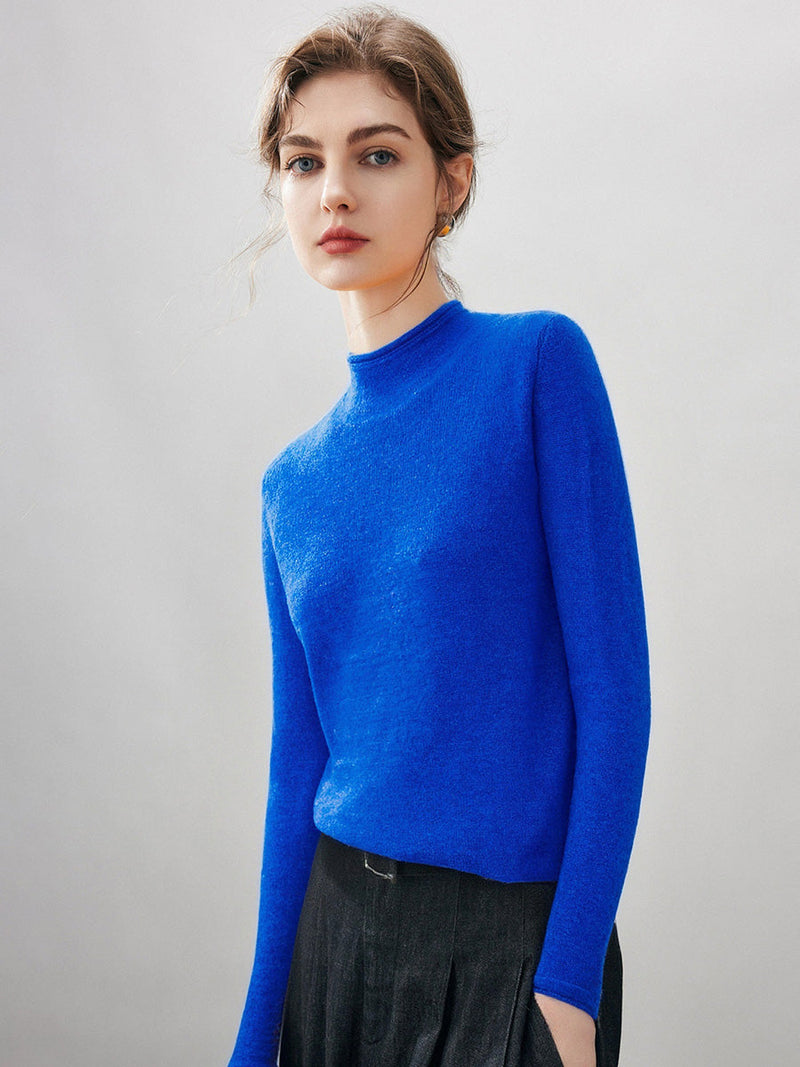 100% Cashmere Round Neck Knit Sweater