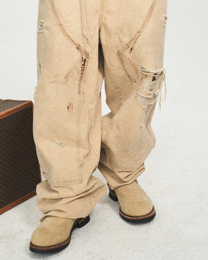Distressed Double-knee Pants