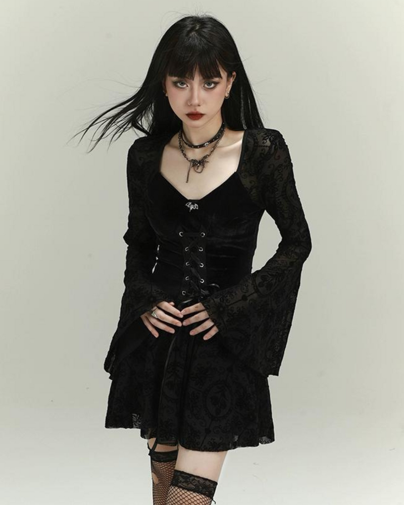 Gothic Lace Mini Dress