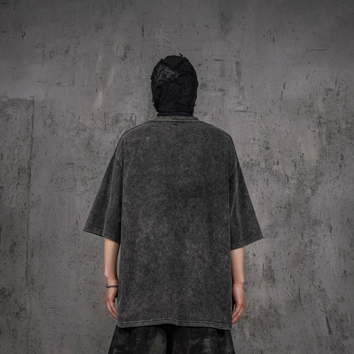 Distressed Washed Black T-shirt