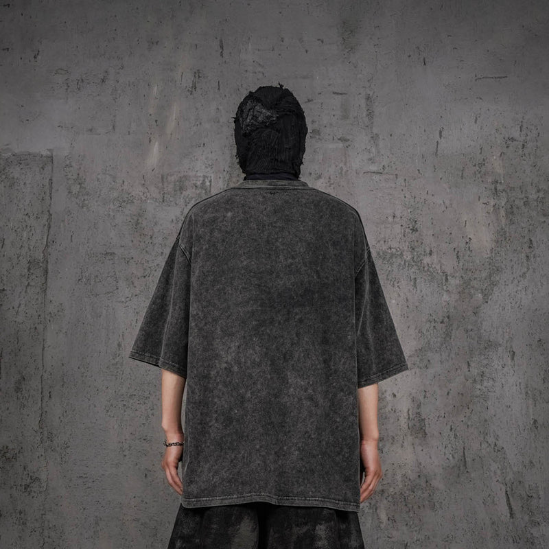 Distressed Washed Black T-shirt
