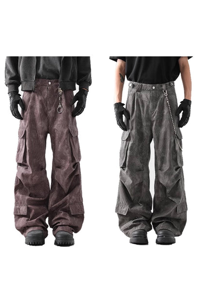 Textured Chain Cargo Pants