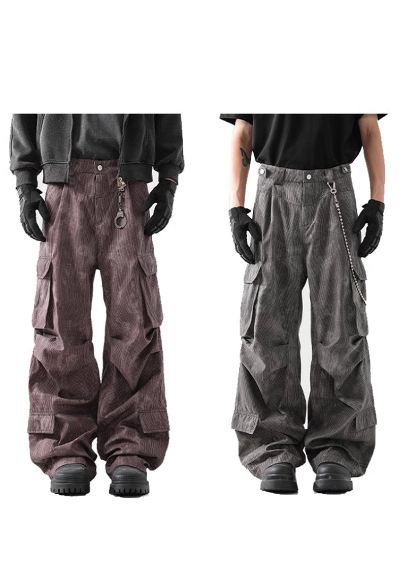 Textured Chain Cargo Pants