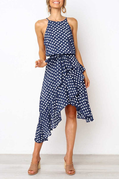Irregular Polka Dot Dress