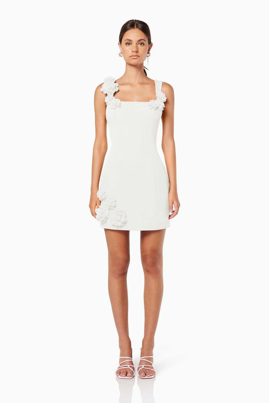 Color 3d Strap Mini Dress