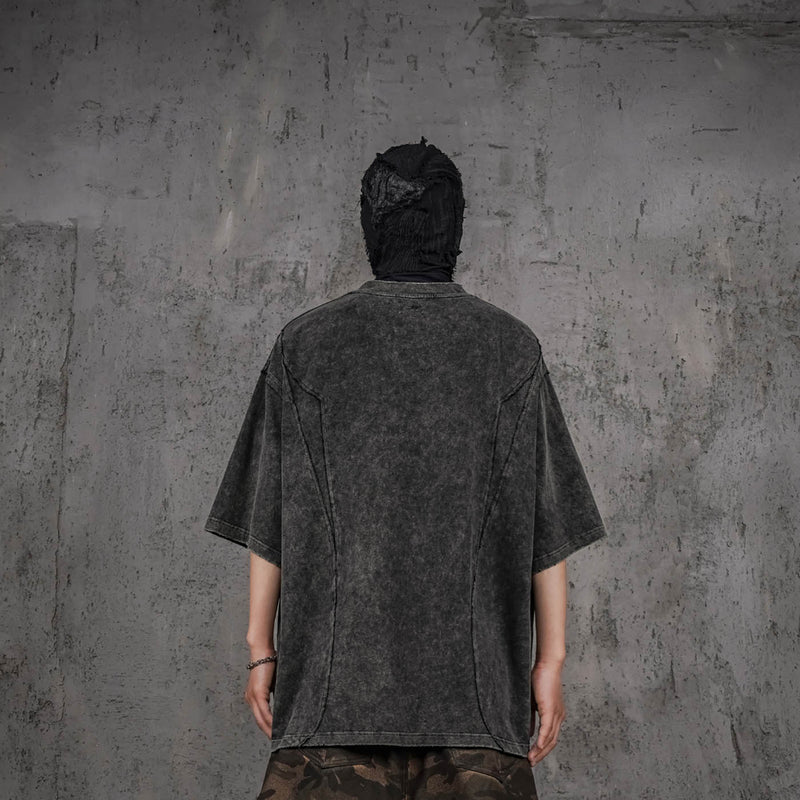 Washed Structured Black T-shirt
