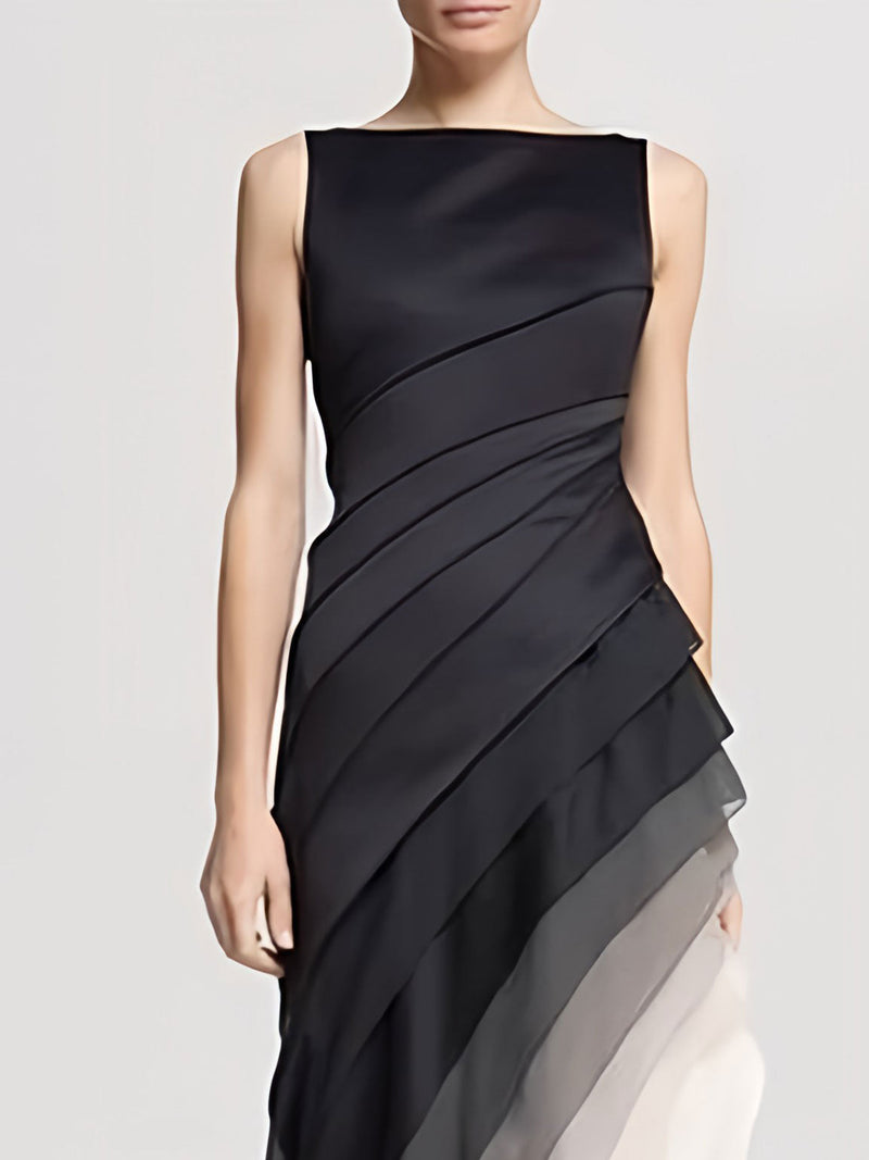 Layered High Waist Long Dress