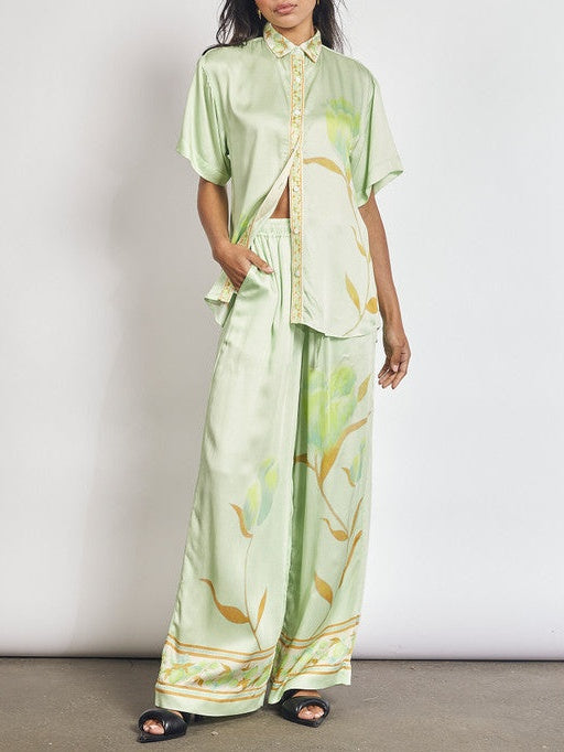 Loose Fit High Waist Wide Leg Lounge Pant