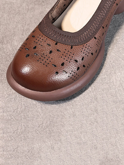 Summer Genuine Leather Low Heel Shoes Ii1024