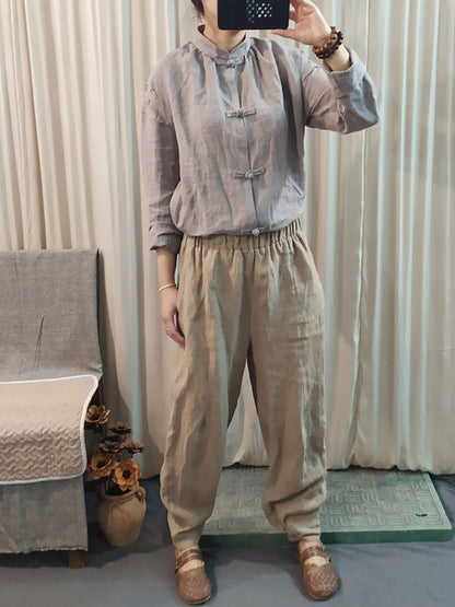 Spring Ramie Loose Pants Kl1032