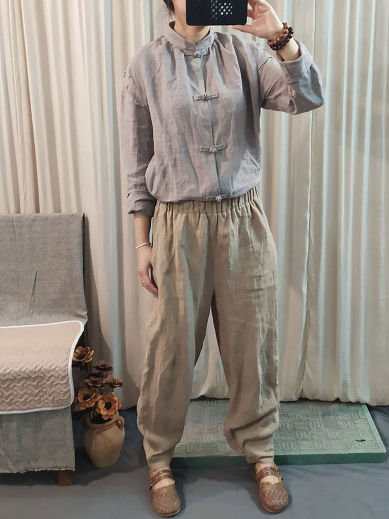 Spring Ramie Loose Pants Kl1032