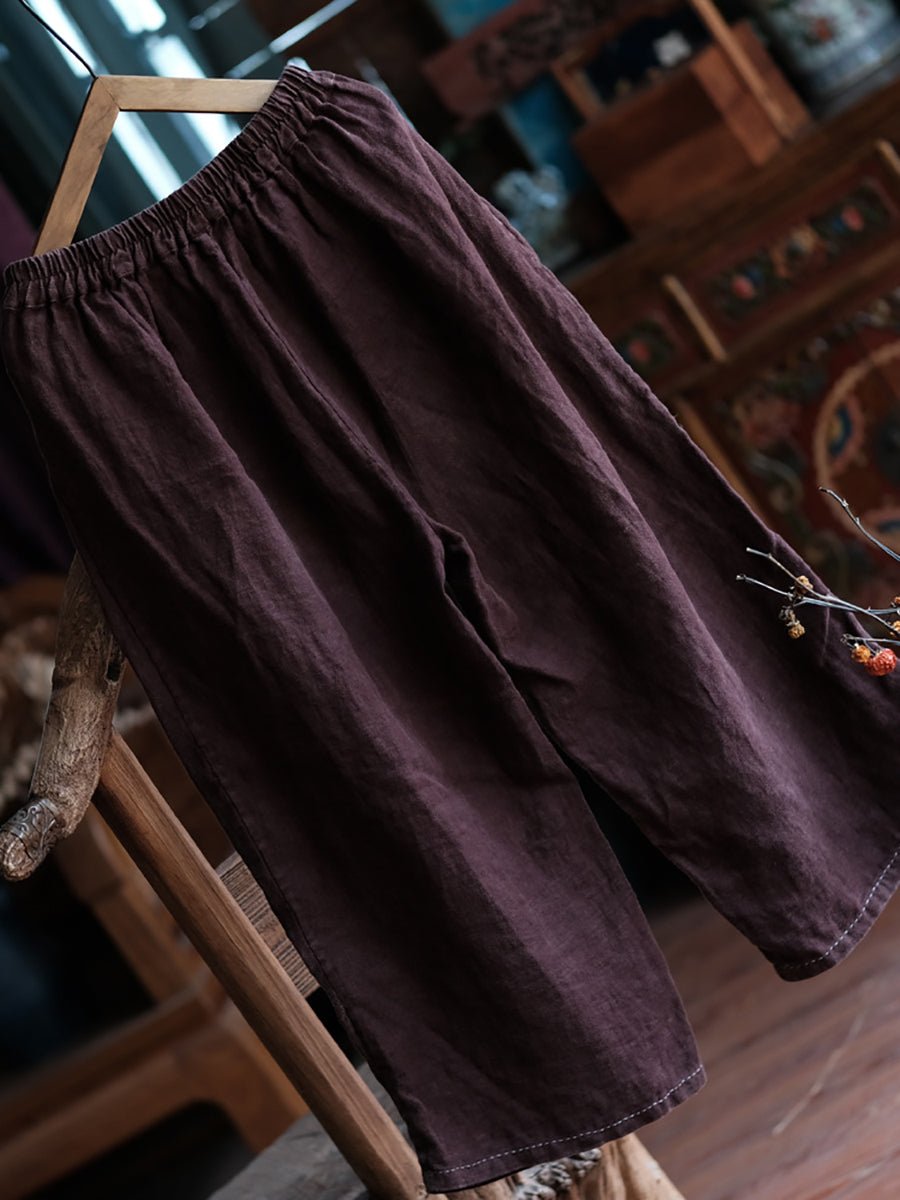 Summer Retro Linen Wide-leg Pants Xx1054