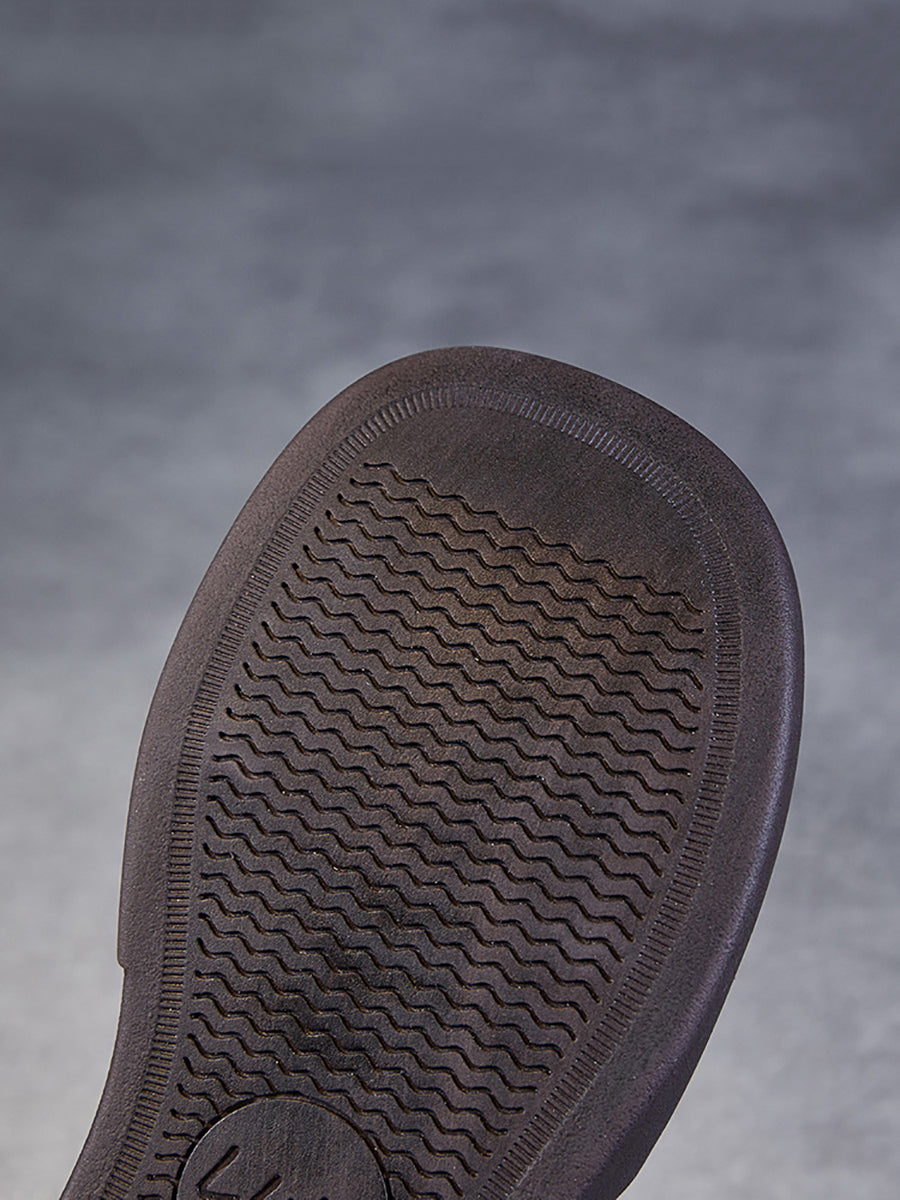 Summer Leather Cutout Flat Shoes Pp1030