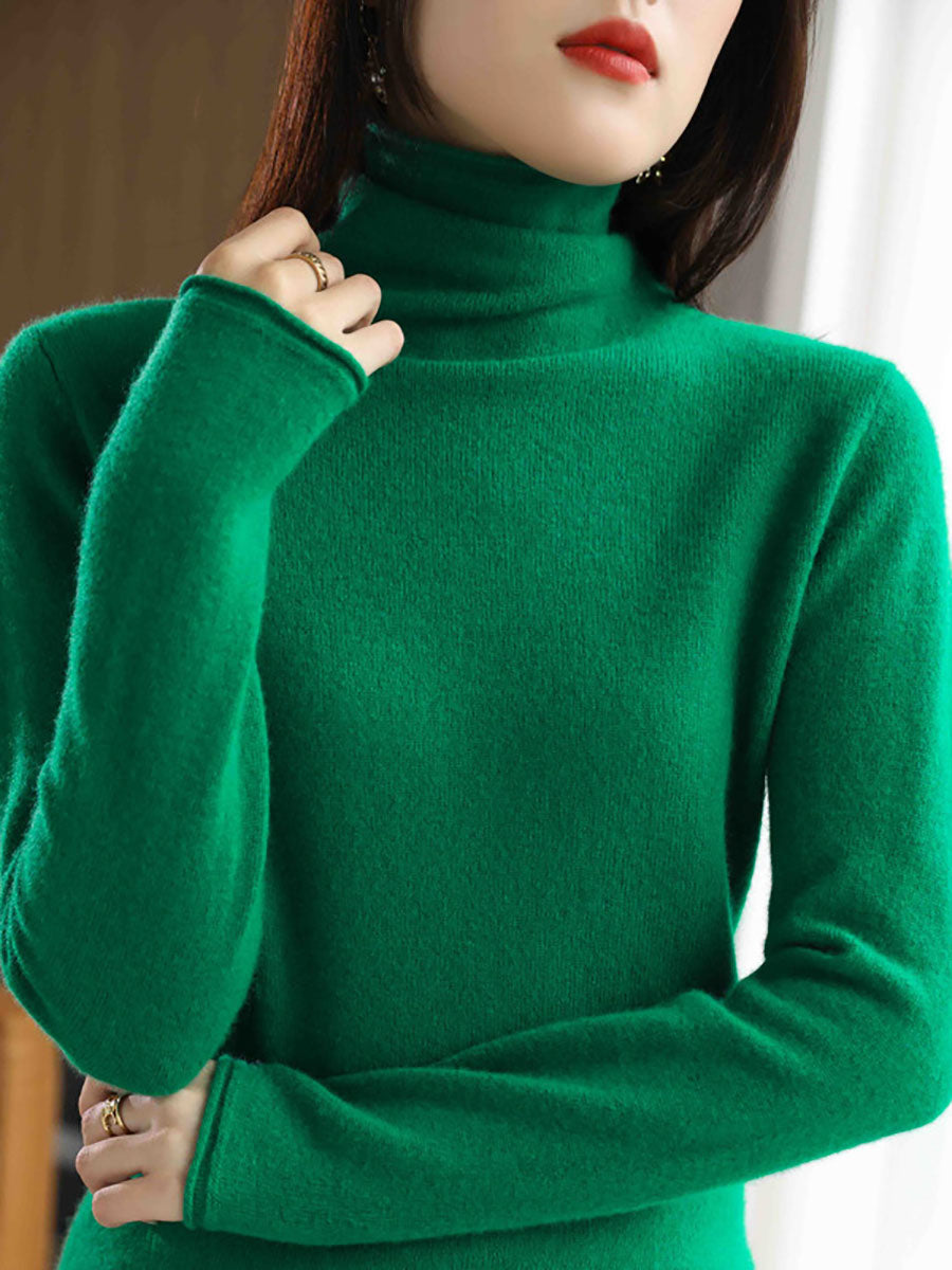Autumn Turtleneck 100%wool Sweater Ba1009