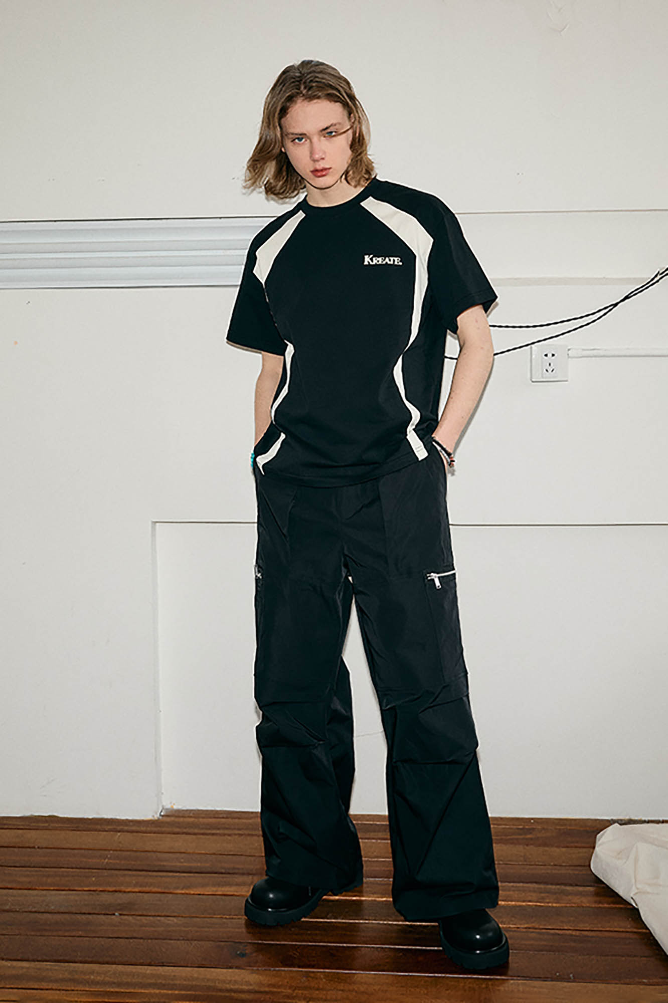 Contrast Panel Sport T-shirt