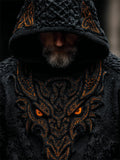 Men's Halloween Viking Evil Dragon Celtic Cozy Chunky Hooded Sweater elevenforest