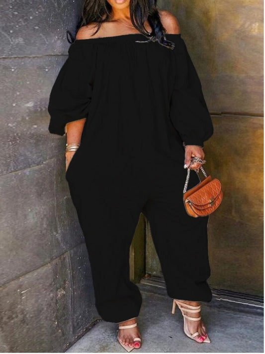 Off the Shoulder Camo Print Cut Out Jumpsuit Ar5022