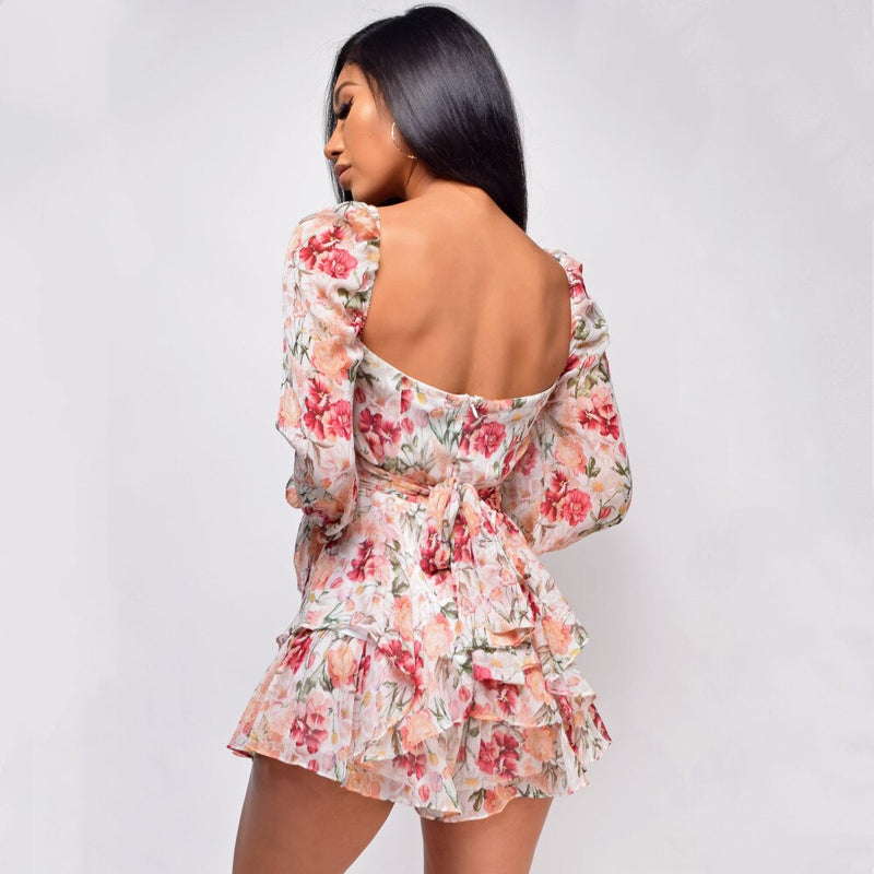 Square Neck Ruffle Romper