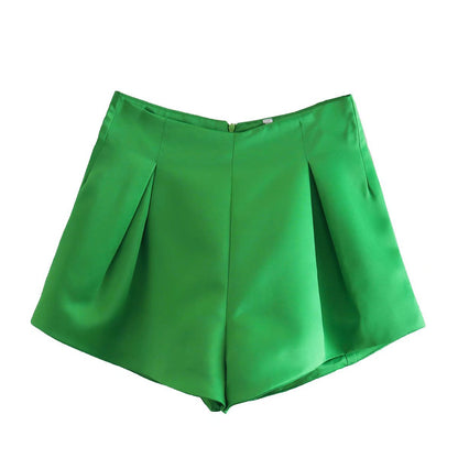 Hight Waist Hot-shorts Loose Flare Mini Shorts Wide Leg Color Shorts