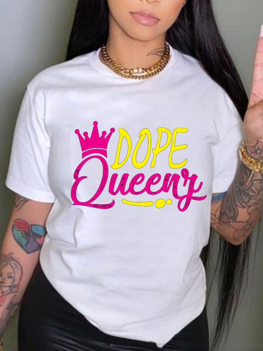 Round Neck Letter Print T-shirt Ar50140