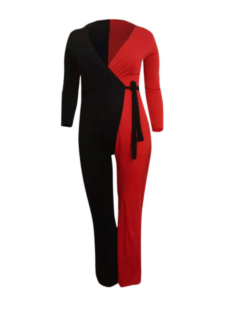 Bandage Design Patchwork Jumpsuit Bo2160
