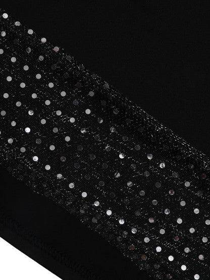 Crop Top Sequined Pants Set Bo2156