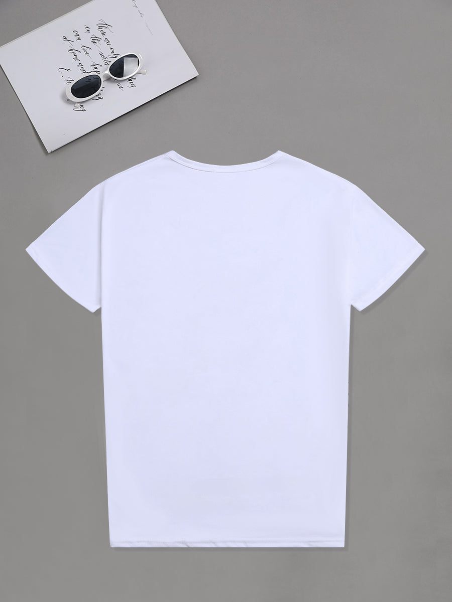 Round Neck Letter Print T-shirt Ar50140