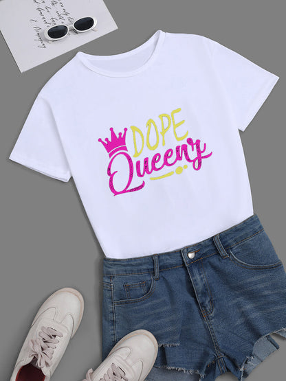 Round Neck Letter Print T-shirt Ar50140