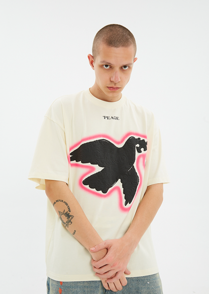 Serene Peace Dove Suede Foam Printed T-shirt