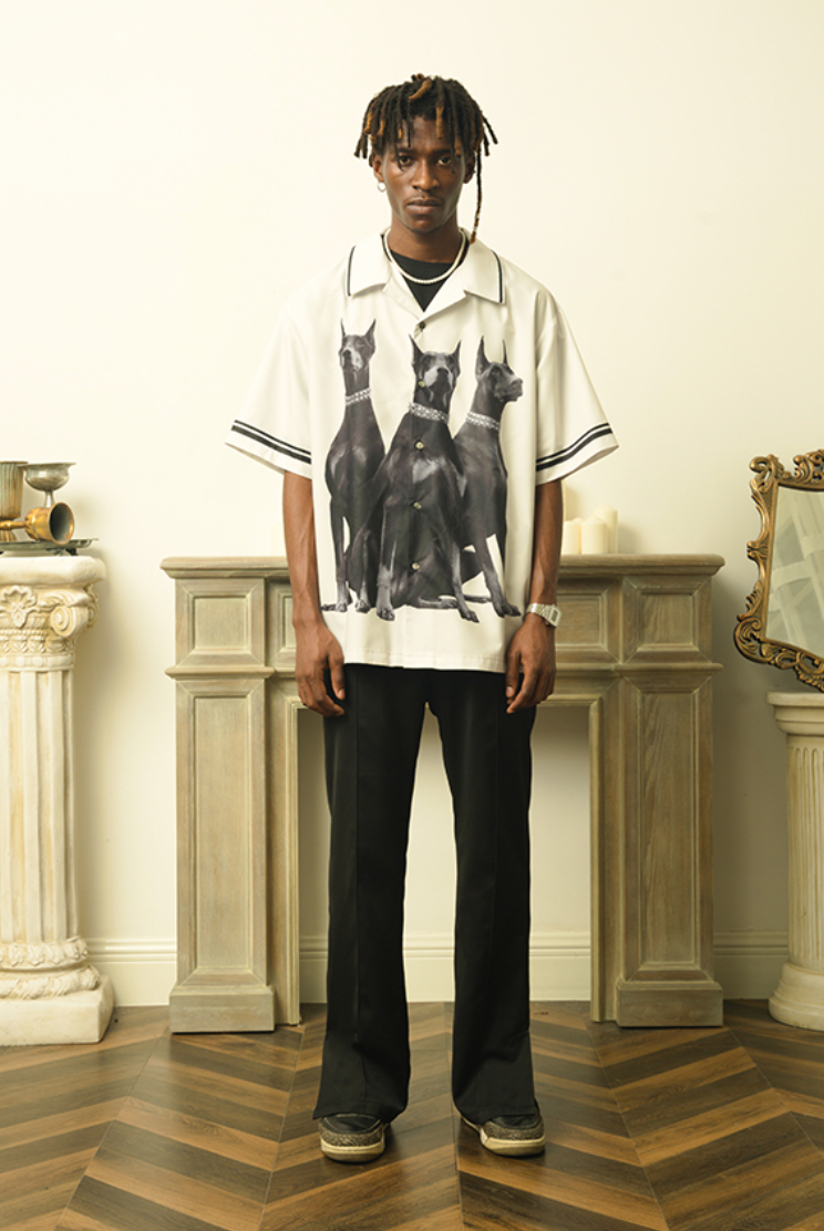 Doberman Print Short Sleeve T-shirt