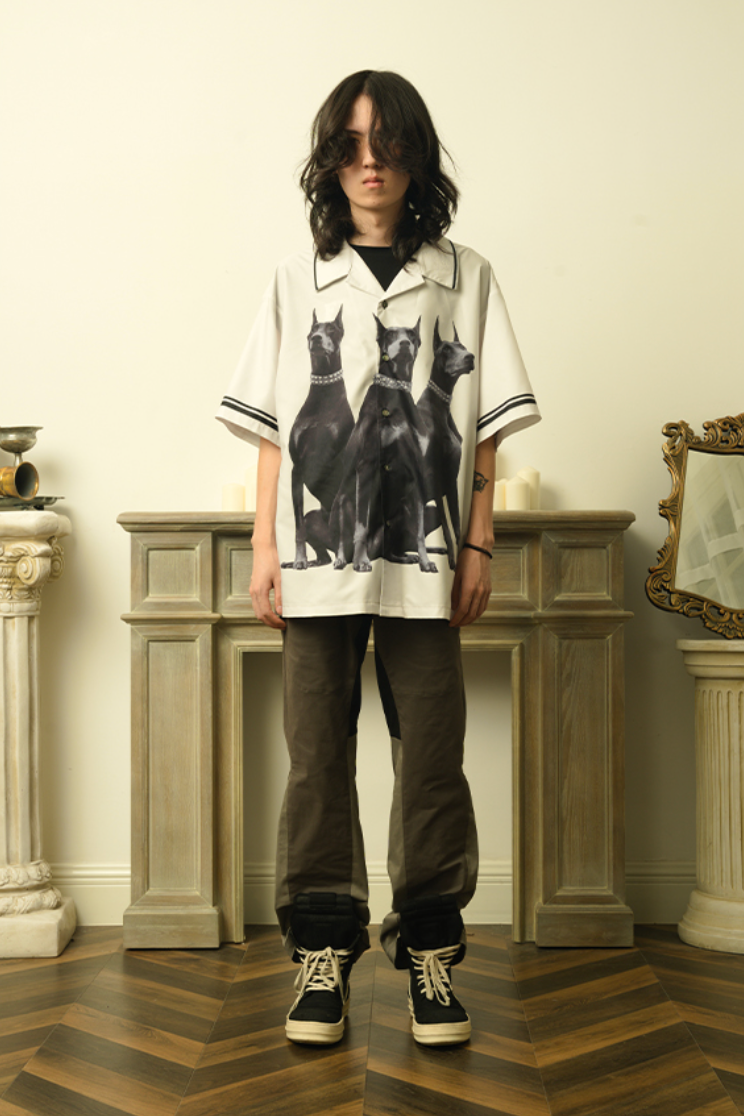 Doberman Print Short Sleeve T-shirt