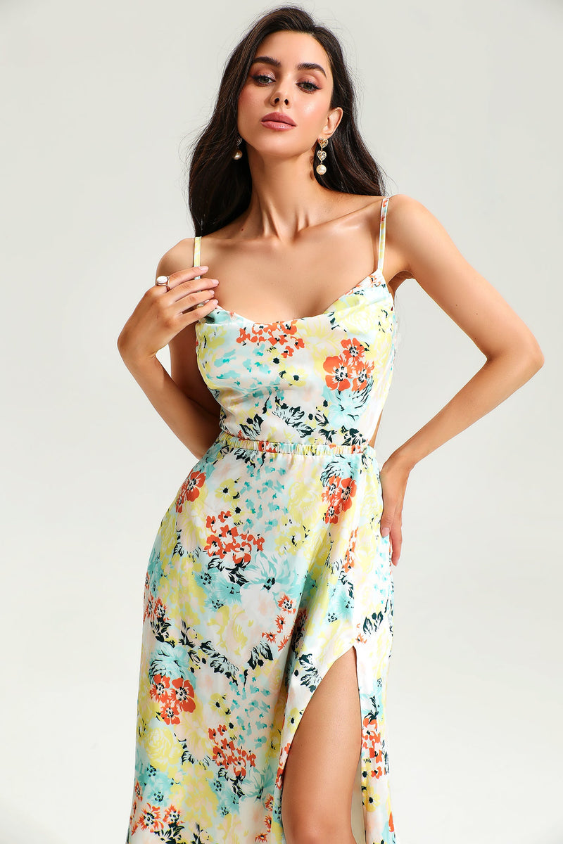 Backless Cut Out Cami Midi Dress