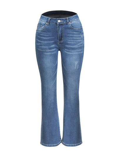 High Stretch Slim Denim Trousers Street Boot Cut Pants S-2xl Drop Shipping