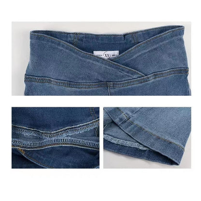 High Waist Hip Lift Skinny Jeans Elastic Slim Micro Horn Pants