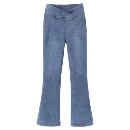 High Waist Hip Lift Skinny Jeans Elastic Slim Micro Horn Pants