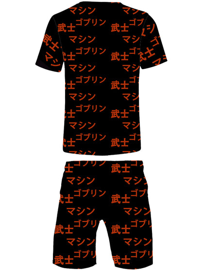 Cartoon Letter Print Shorts Set Ar70136