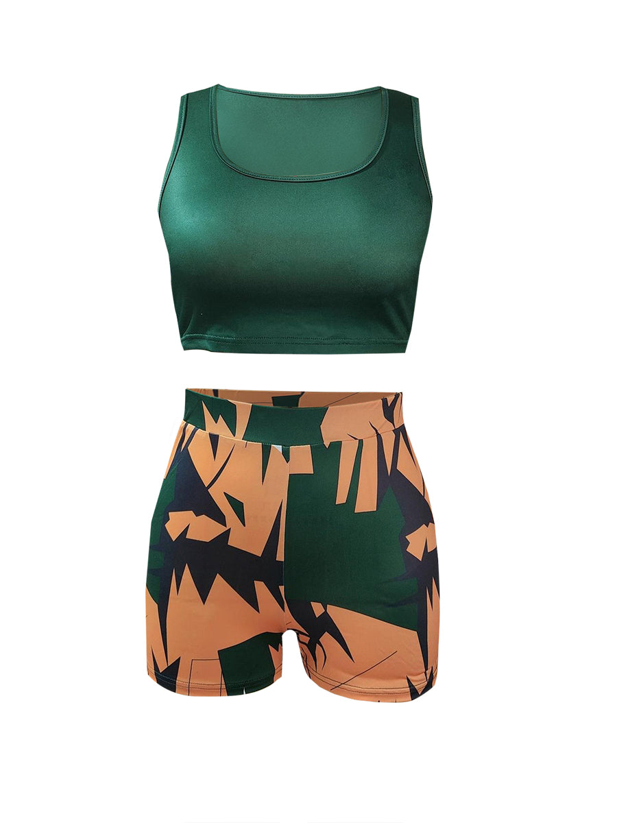 Cami Mixed Print Shorts Set Ar5066