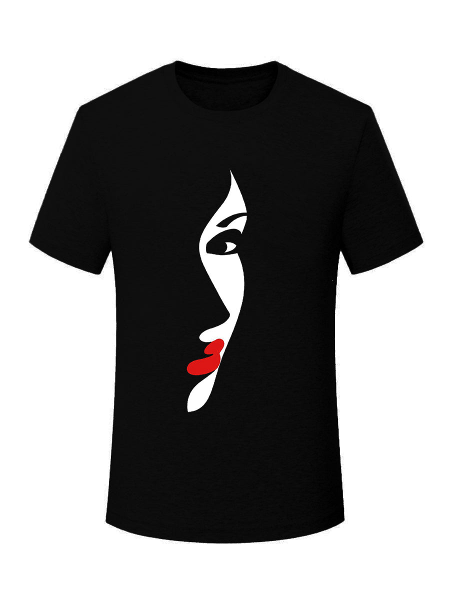 Figure Print Patchwork T-shirt Bo5073