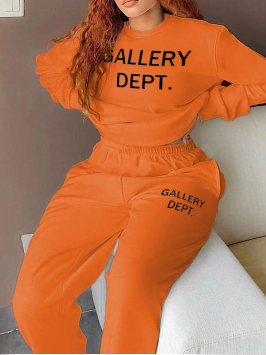Letter Print Pocket Design Pants Set At9064