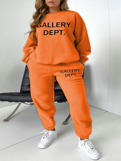Letter Print Pocket Design Pants Set At9064